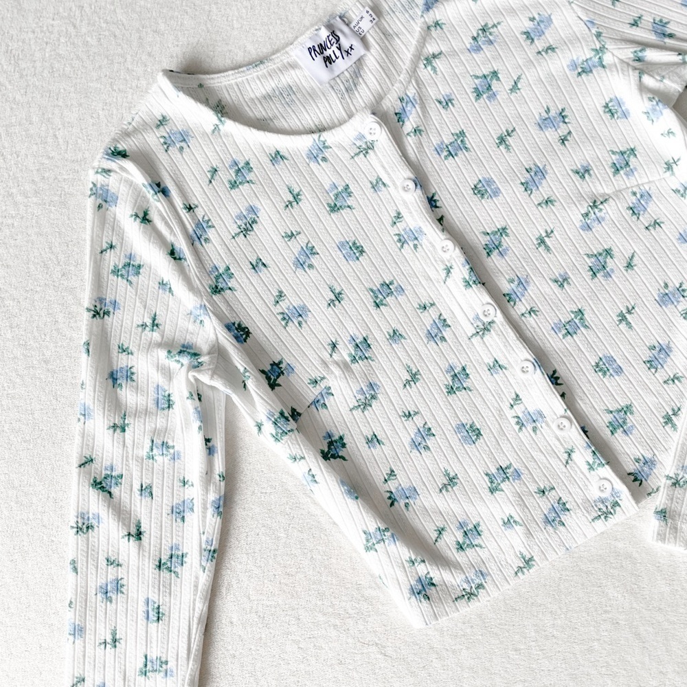 Princess Polly Floral Ribbed Cardigan